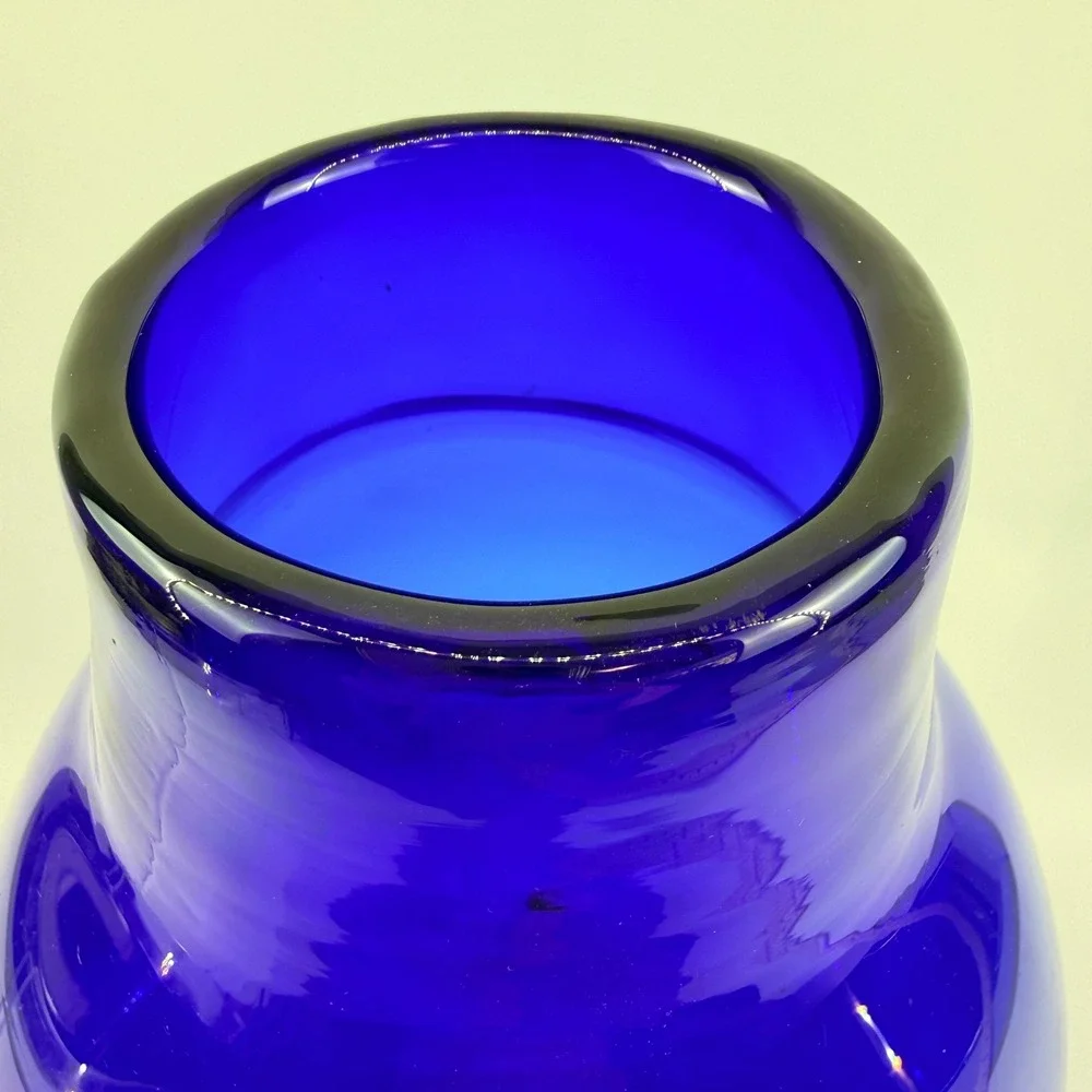 Vintage Blenko 921M Cobalt Blue Art Glass Vase Pre Designer Catalog Form